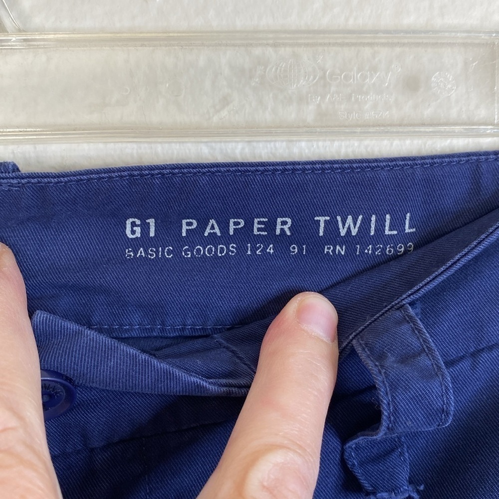 G1 basic goods chinos women’s 12 twelve navy blue raw hem - Picture 3 of 6